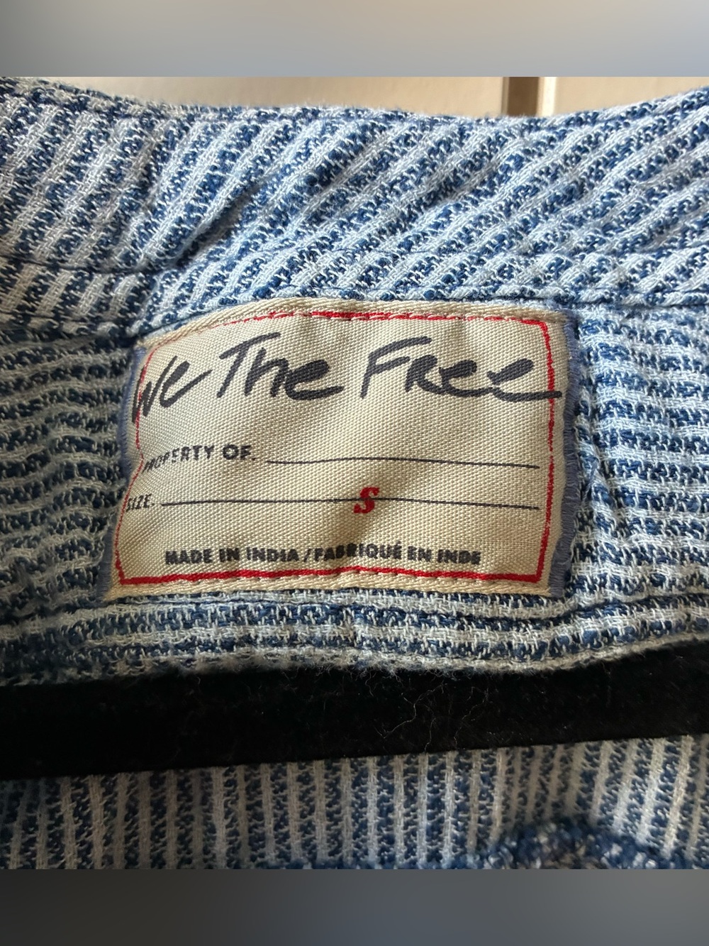 Free People We the Free By The Shore Shirt Indigo Stripe - Picture 7 of 9